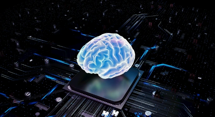 A brain over cpu represents artificial intelligence.